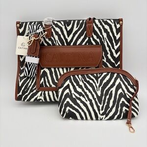 NWT Caitina Crossbody Handags Purses For Women 2 PCS Vegan Leather Satchel Tote